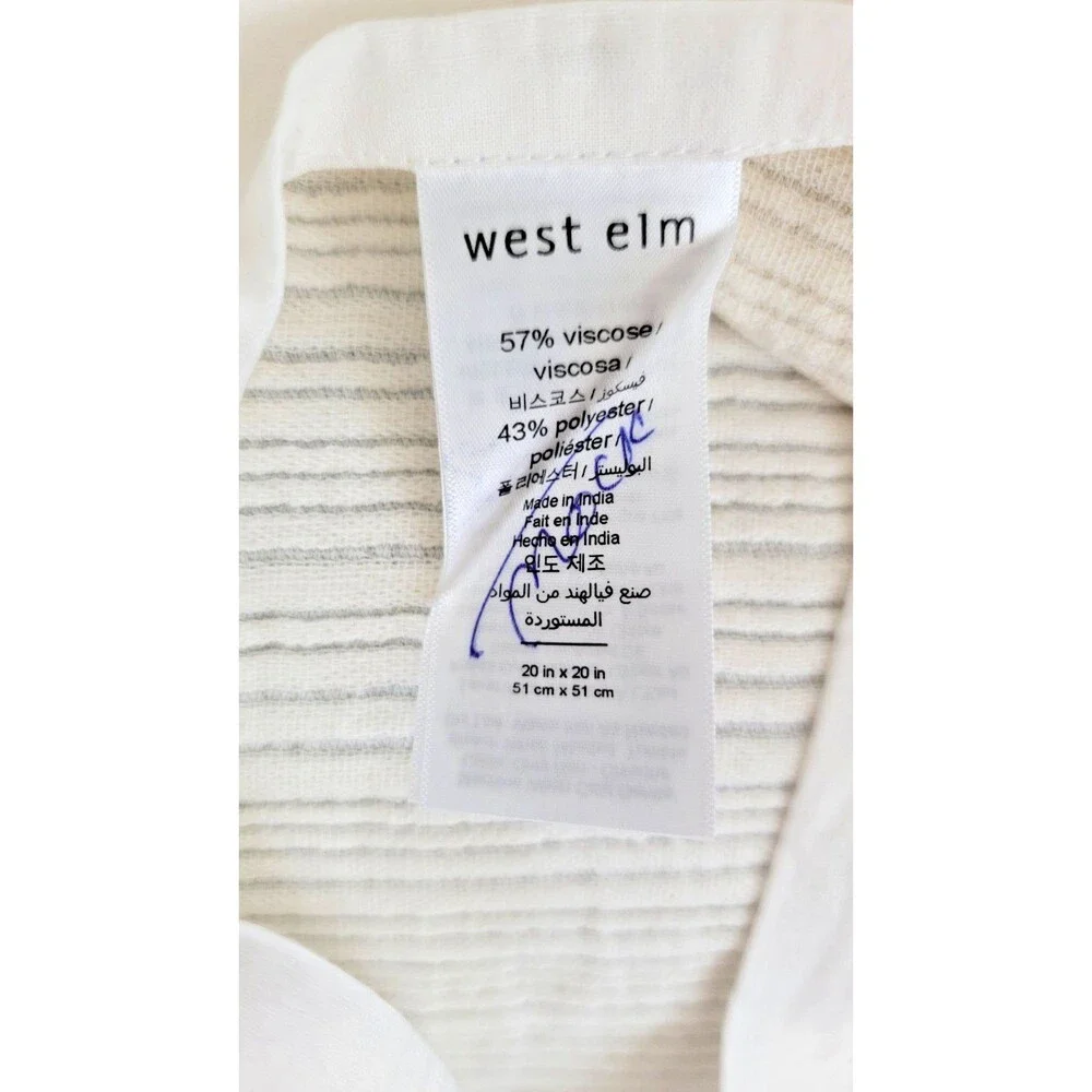 West Elm Dreamy Cotton Gauze White Euro Sham 20